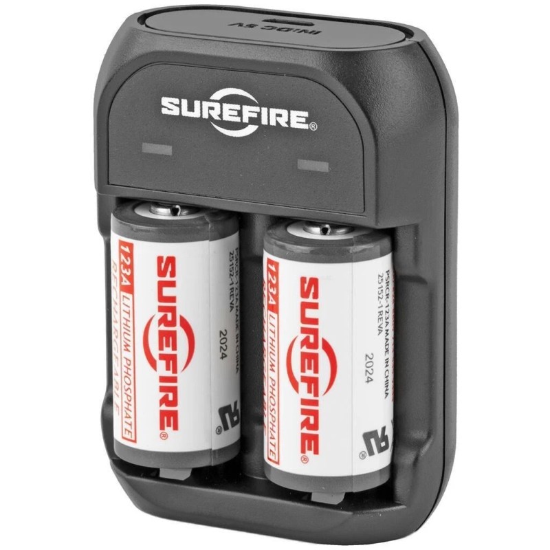 SureFire Rechargeable 123A Batteries (x2) and Charger SFLFP123-KIT
