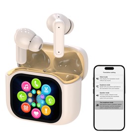 Wireless Bluetooth Touch Screen AI Language Translation Translating Earbuds Real Time Active Noise Cancelling Headphones In Ear Smart Touchscreen ANC Earphones Language Translator Ear Buds for Work