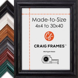 Craig Frames Made-to-Size Custom Picture Frame, 4x4 to 30x40, Wiltshire 440, (6) Colors, With Glass or Plexiglass & Backing, Tabletop or Wall Hanging