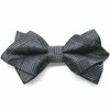 tiemart Diamond Tip Bow Tie (Black Michael Glen Plaid)