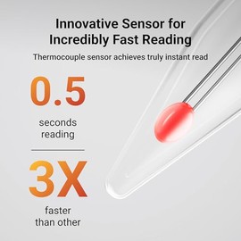 ThermoMaven - Termómetro profesional para carne, lectura instantánea en 0.5 seg, precisión certificada NIST ±0.5°F, impermeabilidad IP67, pantalla ret
