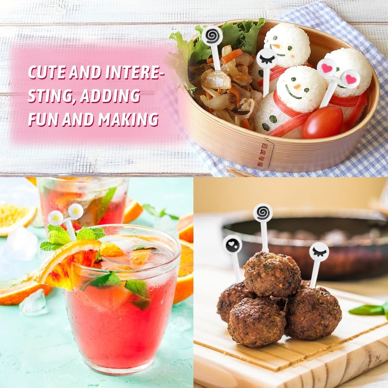 NINEFOX 55 Pcs Lunch Bento Box Accessories, Including Mini Condiment