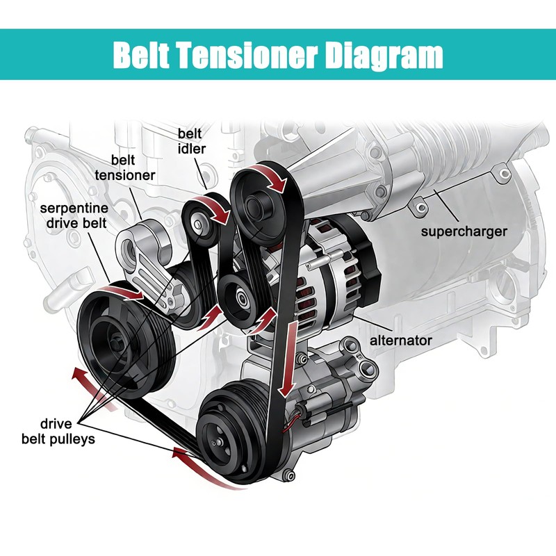 11287571015 Belt Tensioner Assembly with Pulley (1.6L L4) For Mini