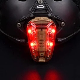Bifrost Gear Jump Rated IR + Visible LED IP67 Strobe Light for Tactical Helmets (Tan + Red LED)