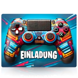 brint. 12 x Invitation Cards Children's Birthday Boys & Girls Gaming Controller Design for Cool Gamers Birthday Invitations for Party Invitations for Boys Birthday Children Game