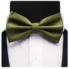 Mens Solid Olive Green Bow Tie Wedding Pre-tied Bowtie and