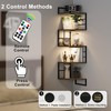 WFSRESTD Floating Corner Shelves with Light - 5 Tiers Metal