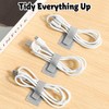 40 PCS Hook and Loop Cable Ties, Self-Adhesive Hook and