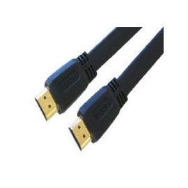World of Data? 10m Flat 3DTV HDMI Cable - Premium Quality - 24k Gold Plated - 4k x 2k Resolution (Quad HD) - 1080p (Full HD) - v1.4 - Audio (7 Channel Multi Audio) - Video - Lead - Triple Shielded (Protect from EMI & RFI) - Ethernet