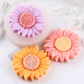 XIAOSHUI Sunflower Candle Mold Daisy Flower Candle Silicone Molds Flower Resin Casting Mold for Candle Making Aromatherapy Gypsum Candles Wax Candle Home Decoration