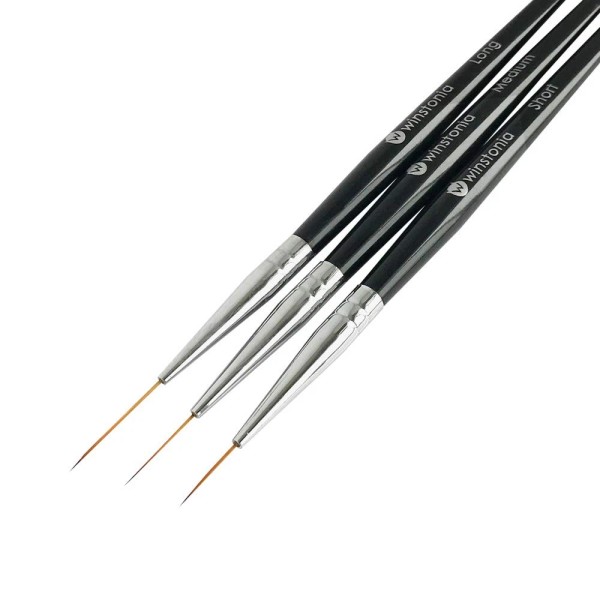 Winstonia Striping Nail Art Brushes for Long Lines, Details, Fine