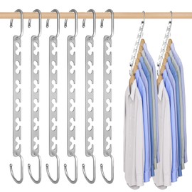 Meneicvy Clothes Hanger Space Saving for Closet Organize, 6 Pack Cascading Coat Hangers for Wardrobe Storage Organize, Sturdy Metal Hanger 40 Lbs Capacity, Hanging Closet Organizer