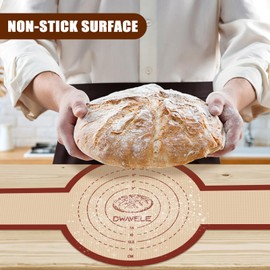 Sling de pan de silicona para horno holandés, antiadherente y fácil de limpiar, juego de alfombrillas para hornear pan, 2 unidades reutilizables con mango largo para transferir masa madre (rojo, 2