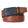 SANSTHS Mens Leather Ratchet Belt Brown Dress Belts for Men