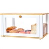 ETMI Glass Bread Box for Kitchen Countertop - Clear White