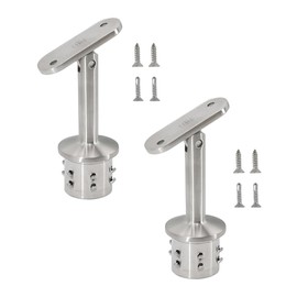 Top Hardware Radius Saddle Handrail Support, Work for 1-5/8"" OD Round Post Mount, Stainless Steel 316, Adjustable (Flat Saddle), RD42FAS, 2 Pieces, brush finish