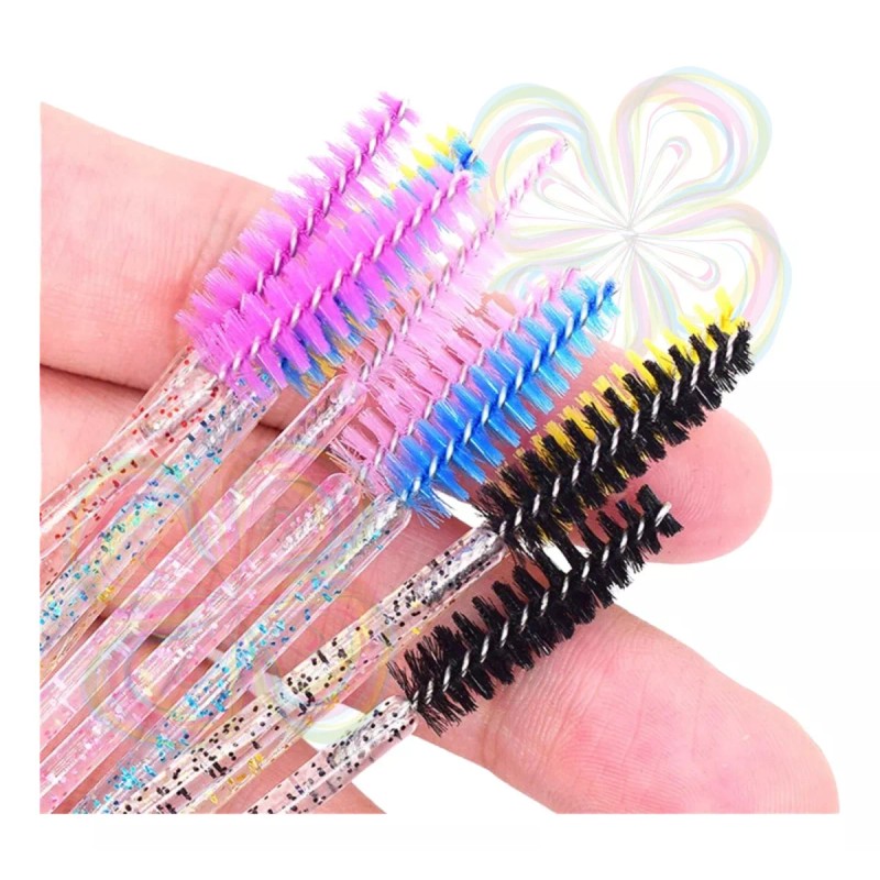 Universo en Linea 100 Cepillos Desechables Glitter Extensión De Pestañas