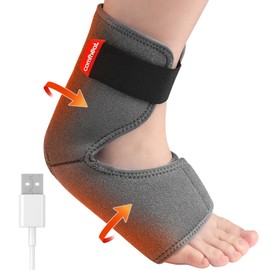 comfheat Heizkissen für Achillessehnenentzündung, Plantarfasziitis, USB-Fußheizkissen für Schmerzlinderung Fersensporn, 45 Minuten automatische Abschaltung, einstellbar für Männer Frauen