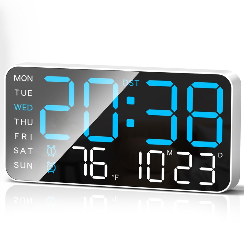 MASHI 8.4''Large Digital Wall Clock, Led Alarm Clock with Big