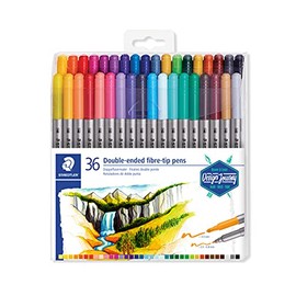 Staedtler Marcadores de doble extremo, puntas de bala surtidas, colores surtidos, paquete de 36