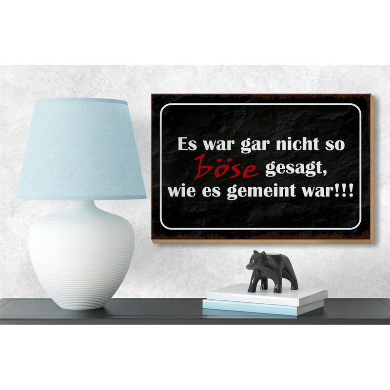 Wooden Sign with Saying 18 x 12 cm Es war