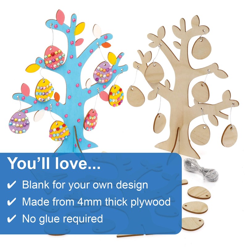 Baker Ross Easter Egg Tree Wooden Kits - Pack of