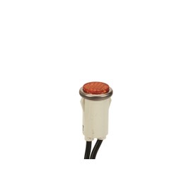 Round Indicator Light with Non Replacable Lamps, Press Fit, 0.5" Panel Cutout, 0.5" Mounting Hole Diameter, Amber 0.09 Cyl Diamond Lens, Stainless Bezel