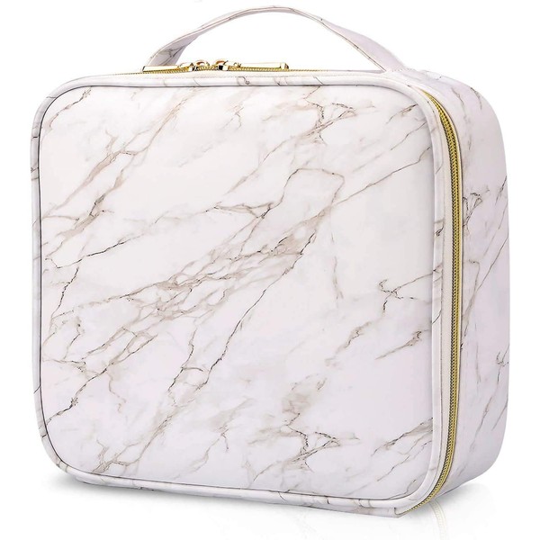 Cosmetic bag, make-up bag, cosmetic bag, travel organiser, make-up bag with handle and adjustable dividers Leather Polyurethane, Marble leather