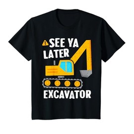 Kids See Ya Later Excavator Funny Construction Boys Toddler Retro T-Shirt