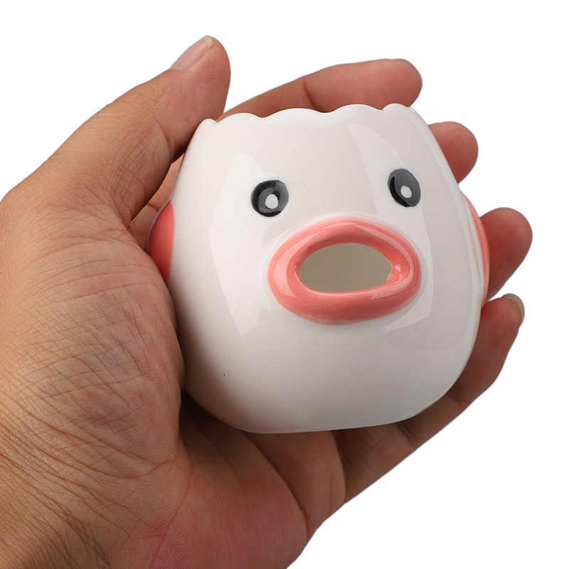 2pcs Egg Separator Ceramic Chicken Shaped Egg Yolk White Filter