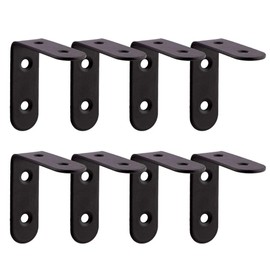 ULIFESTAR Corner Bracket Shelf Bracket,Heavy Duty Black Stainless Steel L Corner Brace,Right Joint Angle Brackets Floating Shelf Supports Wall Hanging Fastener 8 Pack Black 1.6‘’