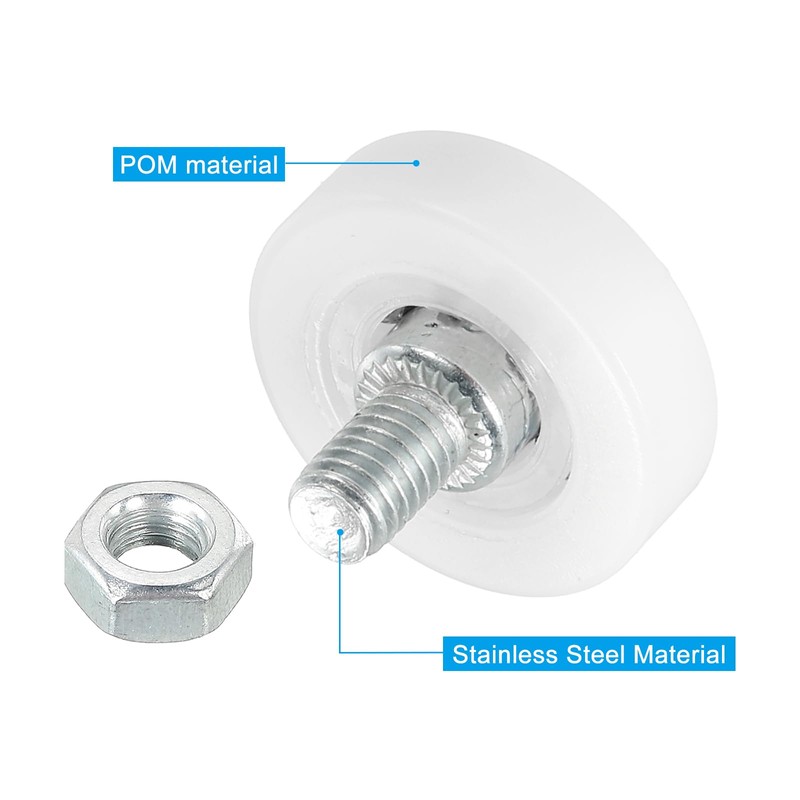 PATIKIL 25mm Drawer Rollers, 8 Pack Plastic Drawer Pulley Replacement