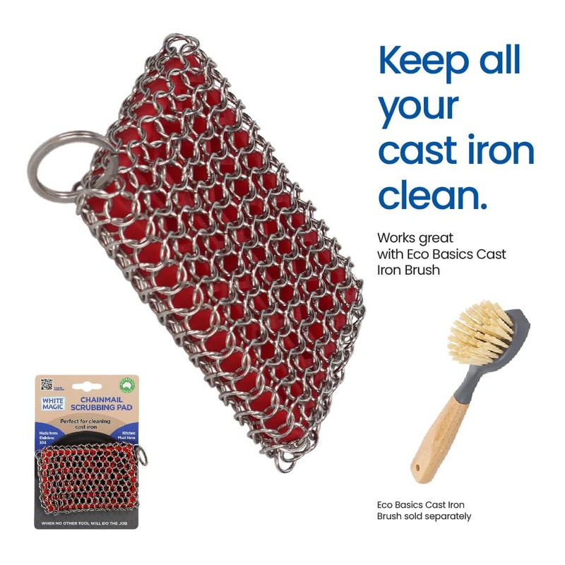 White Magic Chainmail Scrubbing Pad – Premium Stainless Steel 304,