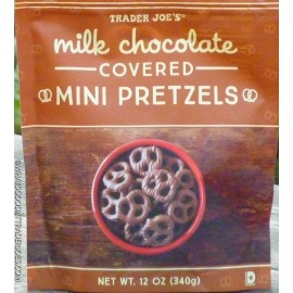 Trader Joes Milk Chocolate Covered Mini Pretzels ( Pack of 2 )