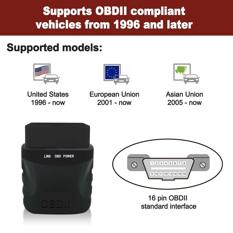 RXQRX V015 OBD2 Scanner, Automotive OBD II Scanner Fault Diagnosis,