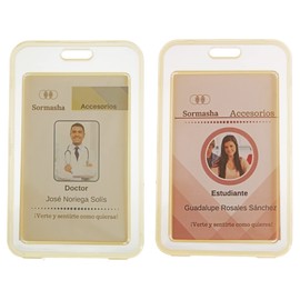 Sormasha Porta Gafete, Plástico Vertical Doble Vista Color Translucido, Compartimento de 2 MM, Mod. SOPE-9337. Naranja