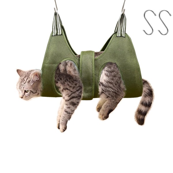 MSMUOEZ Cat and Dog Grooming Hammock with Safety Belt for