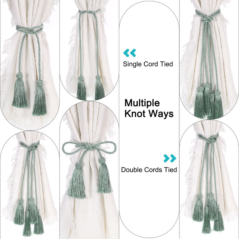 sourcing map 2Pcs Tassel Curtain Tiebacks, Curtain Holdbacks with Tassel