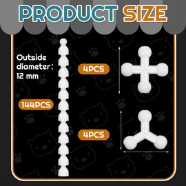 Maitys 144 Pieces Doll Armature Set with 4Y and 4X Chest Connectors Flexible Joints Plastic Ball for Stuffed Animal Bear Dolls Making DIY Crafts Need Use Special Pliers(12 mm)