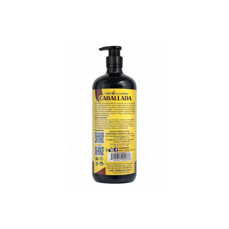 CABALLADA Shampoo Cola de Caballo Labs Incredible Concentrado, Keratina, Agua