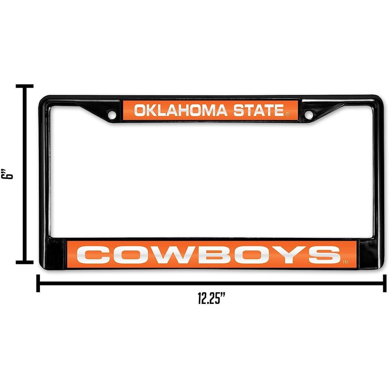 Rico Oklahoma State Cowboys Black Metal License Plate Frame Holder