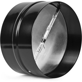 JJ Black 6 in Backdraft Damper Insert Backflow Preventer Inline Fan Vent Deflector