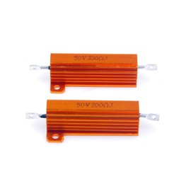 LM YN 50 Watt 300 Ohm 5% Wirewound Resistor Electronic Aluminium Shell Resistors Gold (Pack of 2)