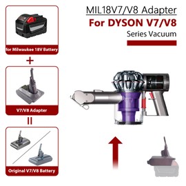 ASUNT New Version V8 V7 Battery Adapter for Milwaukee M18 18V Li-ion Battery Convert to Replace for Dyson V8 V7 Battery Work for Dyson V8/7 Vacuum Cleaners V8/7 Animal V8/7 Absolute V8/7 Motorhead