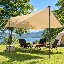 2Pcs Telescopic Tent Poles – Adjustable Aluminum Alloy Camping Awning and Tarp Support Rods for Sun Shelters and Outdoor Use