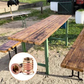 TXXATX Einschraubmutter Holz M4x12 mm Gewindeeinsatz Holz 25 Stück Eindrehmuffe M4 Einschraubmuttern Verzinkte Hex Einschraubhülse Innensechskant Muttern für Holzmöbel Regale Werkbänke Gartenmöbel