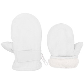 Urban Virgin Infant Baby Toddler Kids Winter Mittnes Lined Fleece Warm Waterproof Ski Snow Gloves For Boys Girls White 6-24 Months