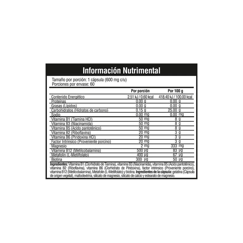 Vitaminas Muscle Pharm Complejo Cápsulas Sabor Unidades