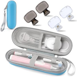 Estuche para Cepillo de Dientes Universal,Con 4 Fundas Protectoras,Estuche de Viaje para Cepillos de Dientes,Material RíGido Y Impermeable, Almacenamiento Multifuncional,Ideal para Diario O Viaje azul