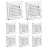 QWORK 4" White Louvered Vent Cover Set for Outdoor Dryer